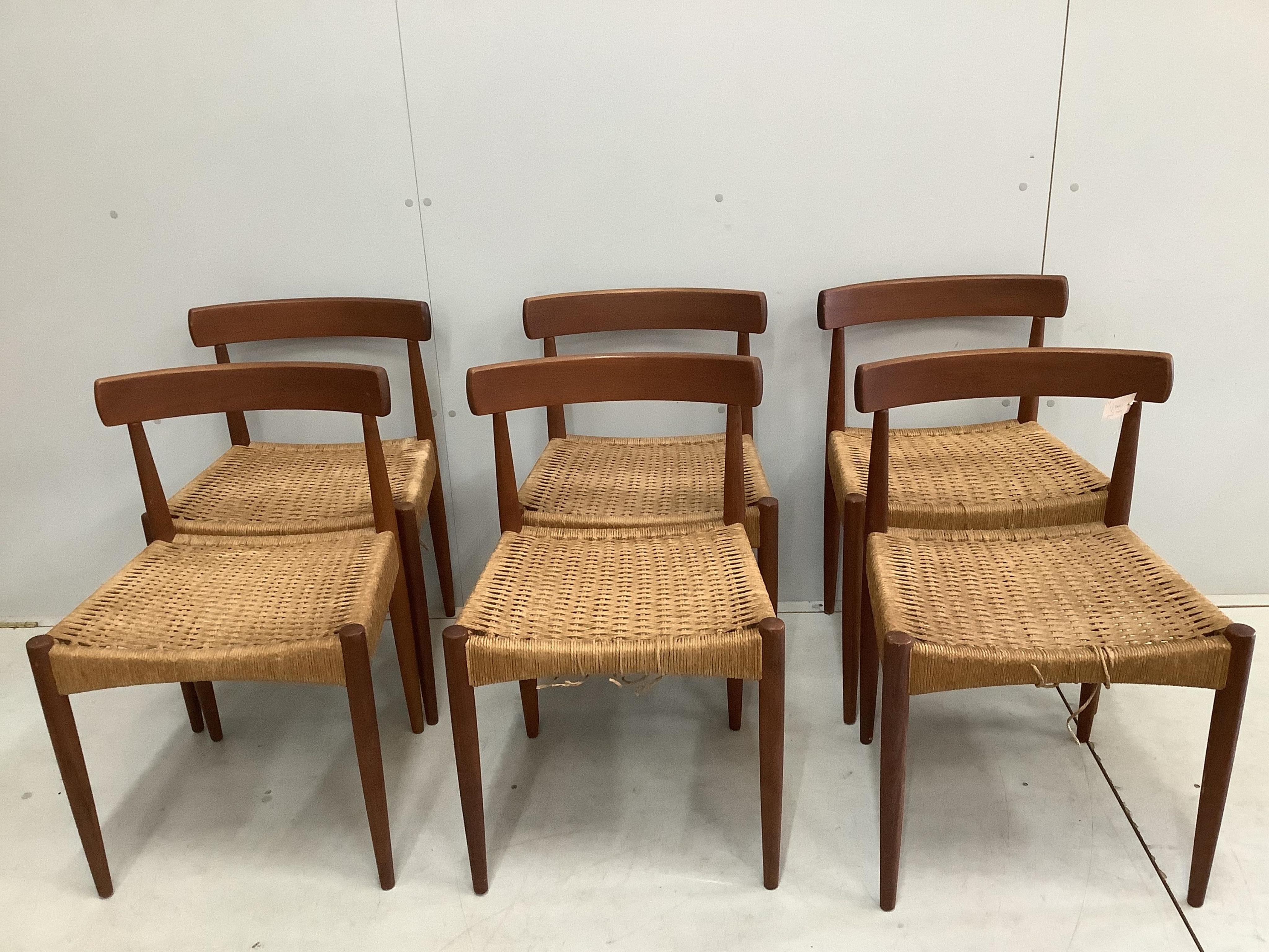 Arne Hovnand Olsen for Mogens Kold, a set of six dining chairs, width 48cm, depth 40cm, height 73cm